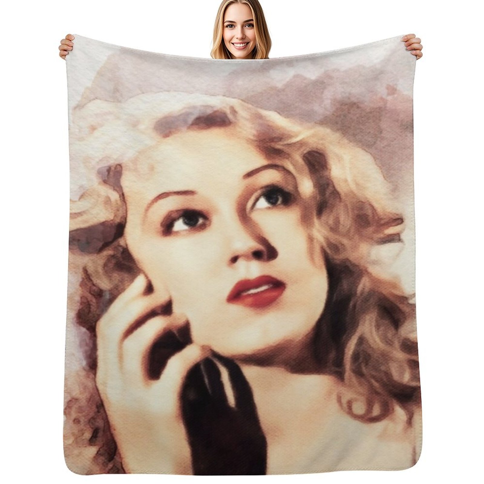 3D Printing Watch - Fay Wray, Movie Legend Throw Blanket