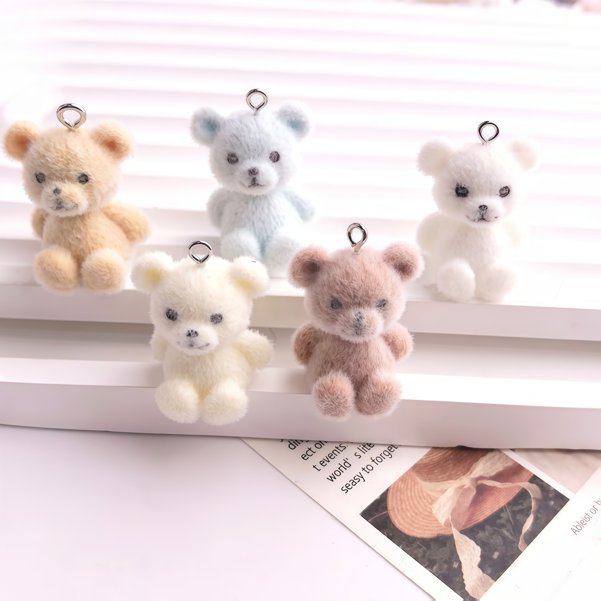 5pcs 3D Flocked Bear Resin Cha - огляд і ціна 3D Printing Earrings