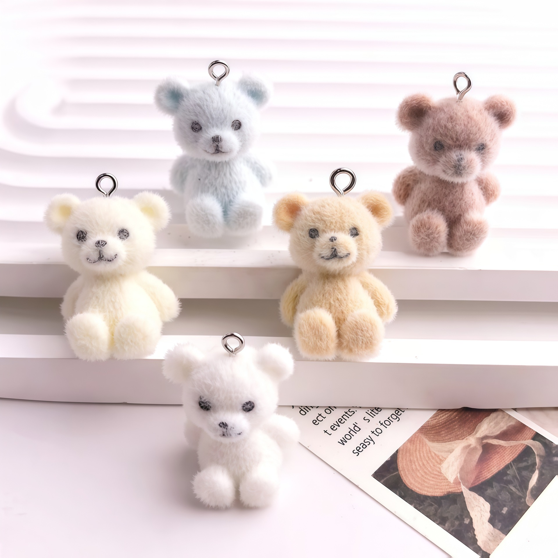 5pcs 3D Flocked Bear Resin Cha - огляд і ціна 3D Printing Earrings