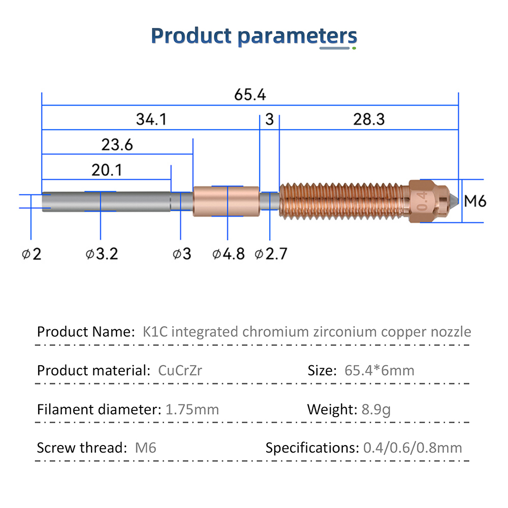 Upgraded For K1C Nozzle All-in - огляд і ціна 3D Printer Nozzle Brass