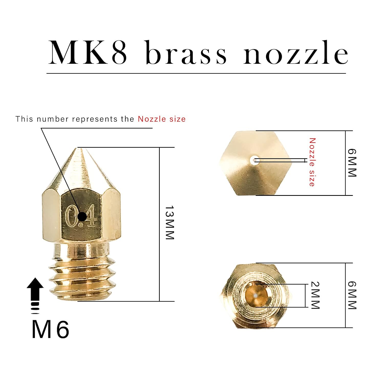 CREALITY 20 Pcs MK8 Brass Nozz - огляд і ціна 3D Printer Nozzle Brass
