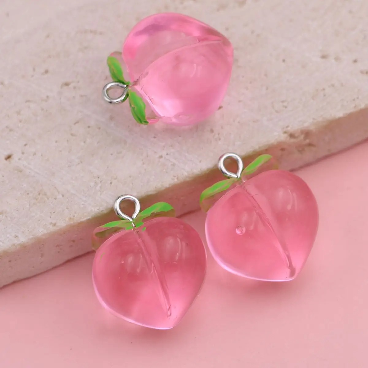 10Pcs Mini 3D Pink Peach Fruit - огляд і ціна 3D Printing Earrings